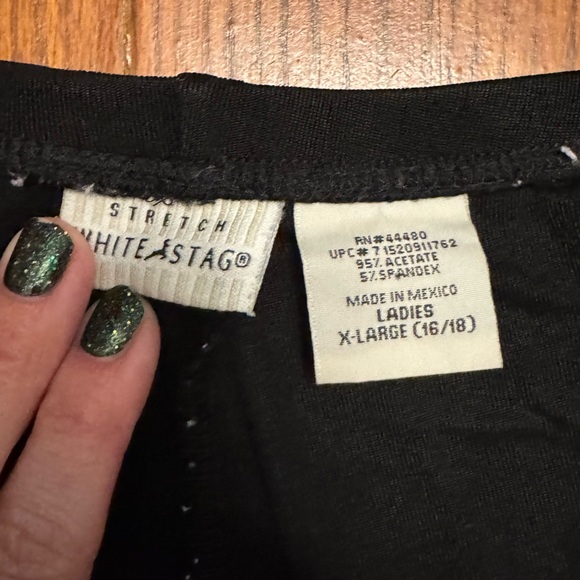 Womens White Stag Xl 16-18 Black Midi Skirt Flowy Stretchy - Picture 4 of 4